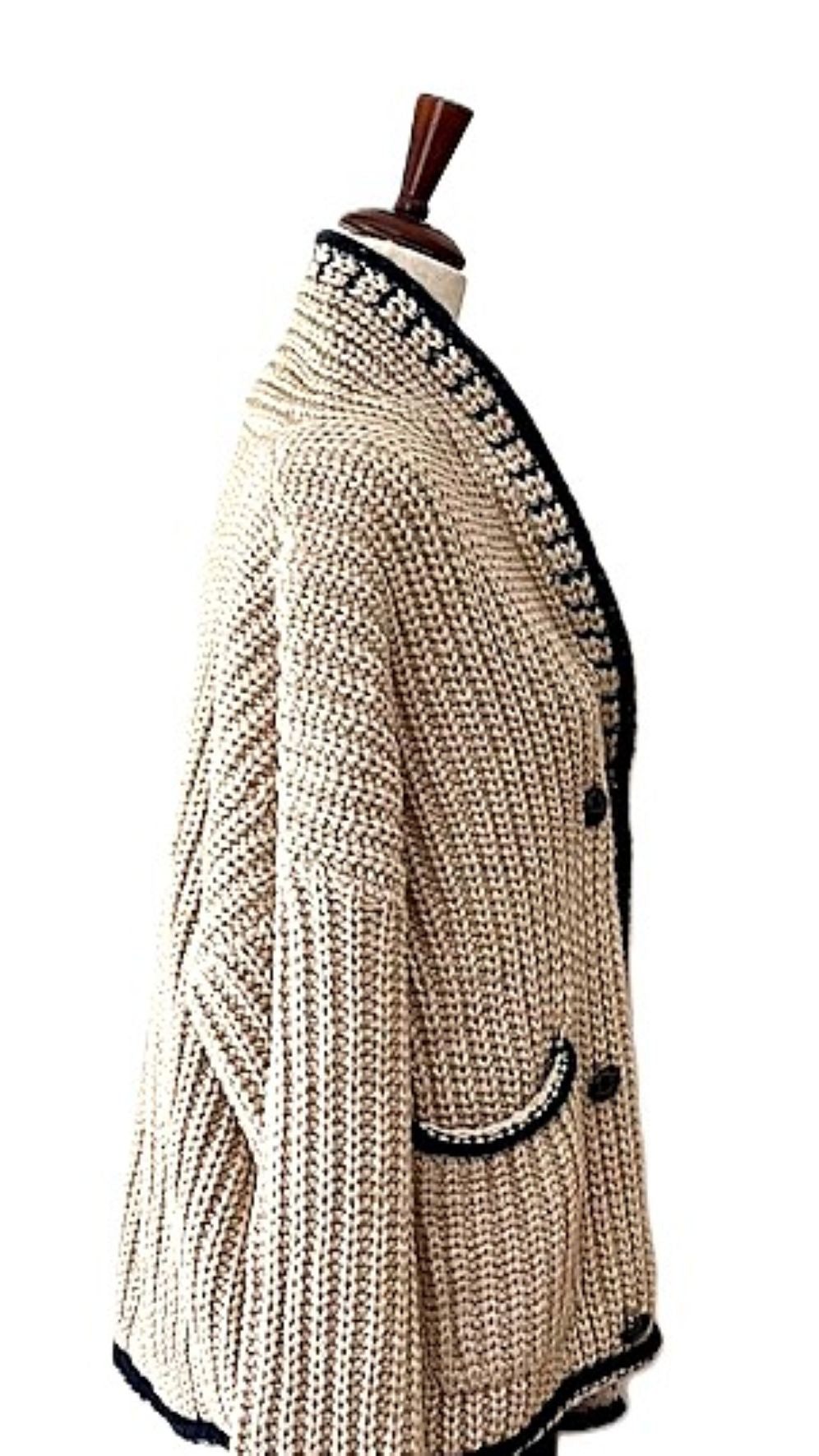 Jacket, Preppy Goes Boho In This Chunky Knit Cardigan Sweater. (Oatmeal)