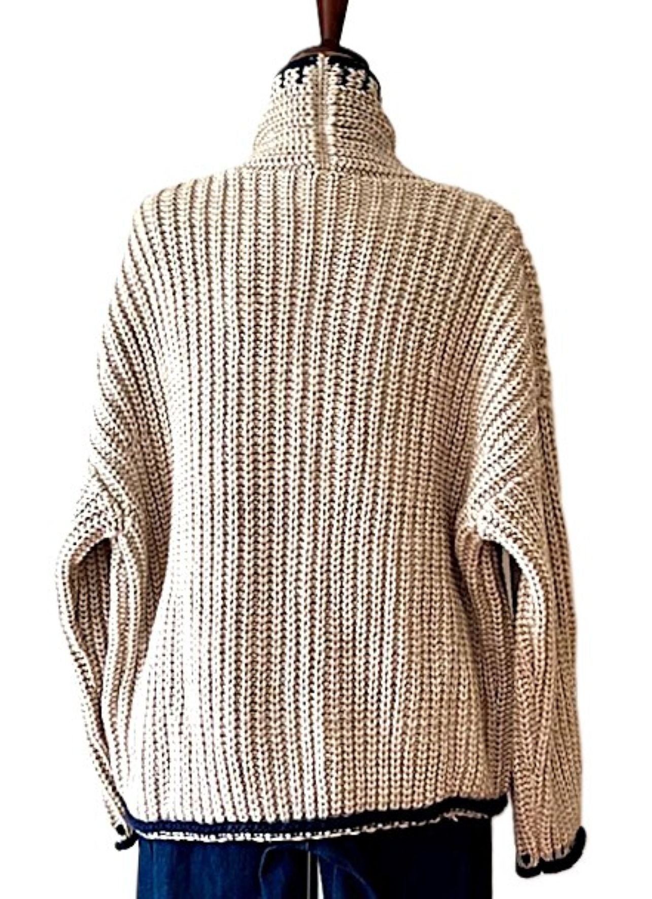 Jacket, Preppy Goes Boho In This Chunky Knit Cardigan Sweater. (Oatmeal)