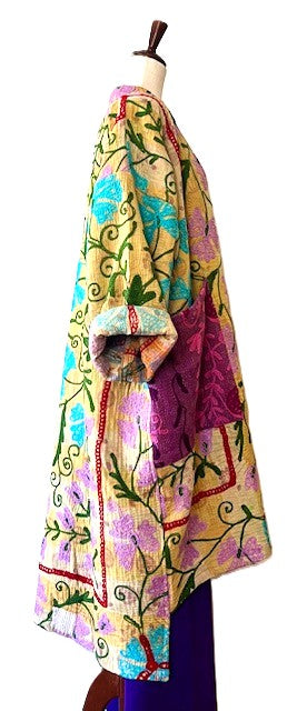 Kantha Bae NEW Long Suzani Jacket, A Gorgeous Tapestry (Floral)