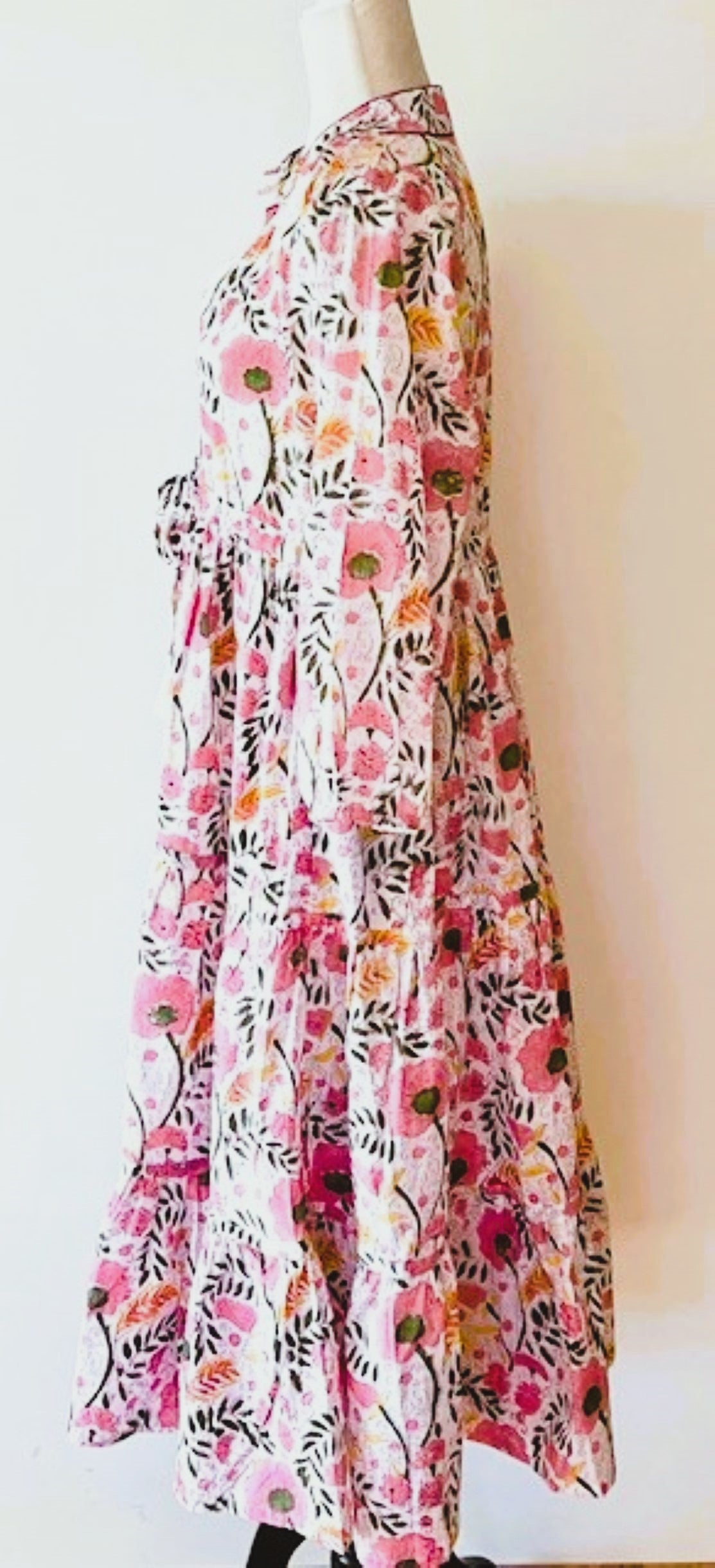 Cotton Block Print Midi Dress Is Blooming (Floral)