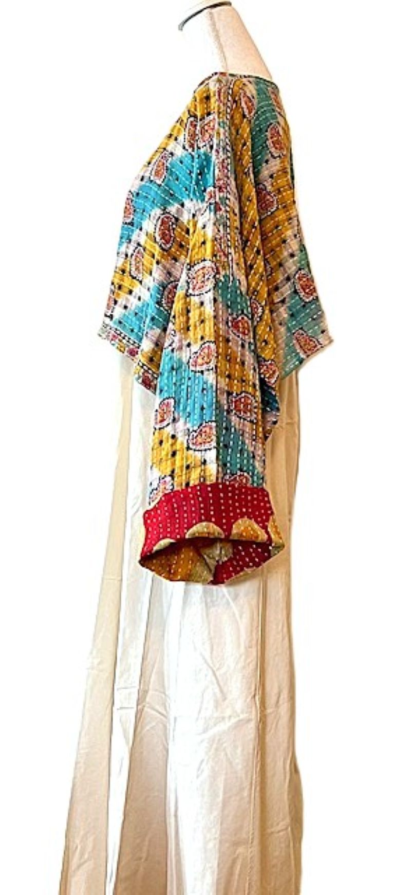 Kantha Bae Abundance Crop Top is Sassy, Aqua Geometric