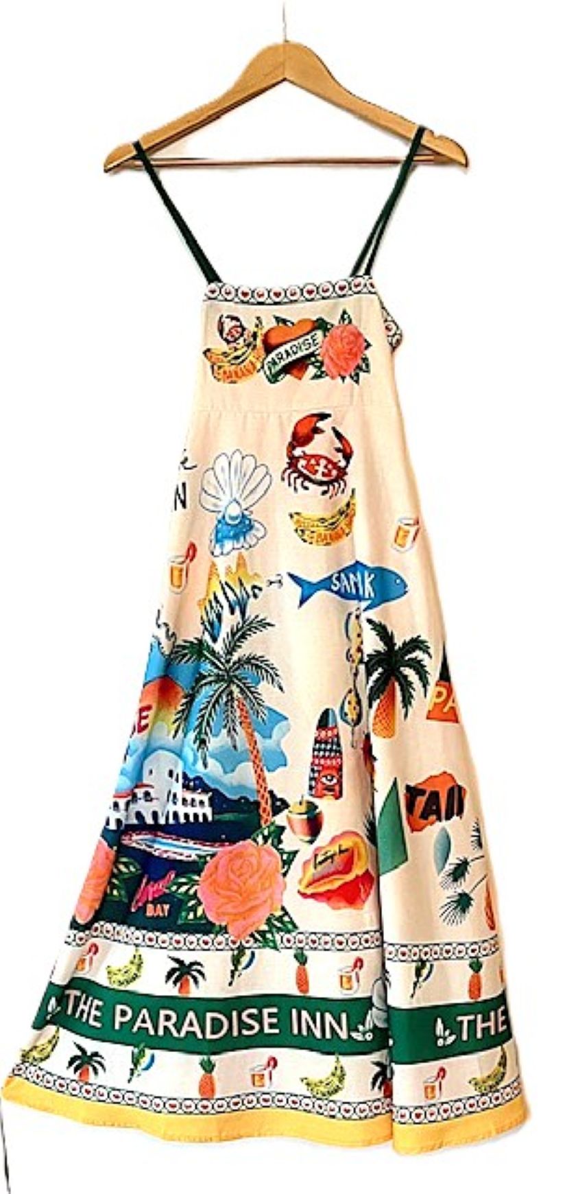 Vibrant Tropical Summer Print Maxi Slip Dress. Fun