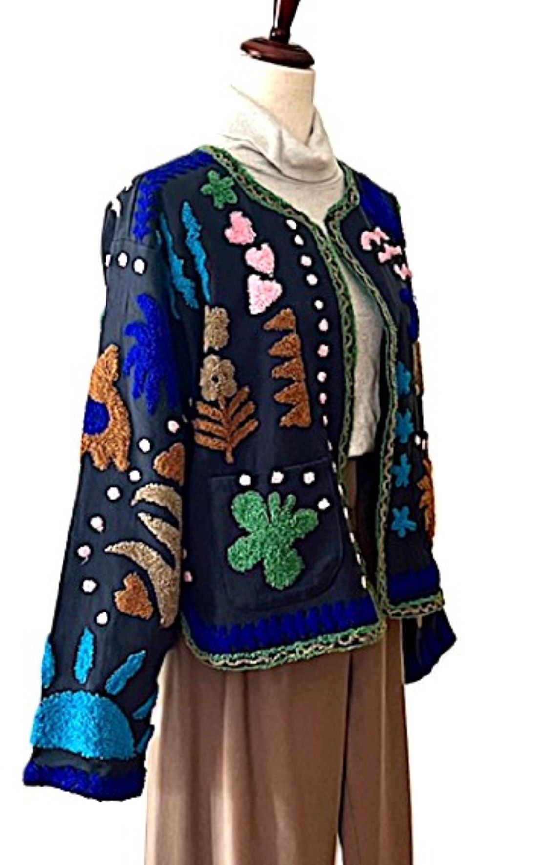 Jacket, Wearable Art Blends Traditional Art With Contemporary Fashion. Whimsical.