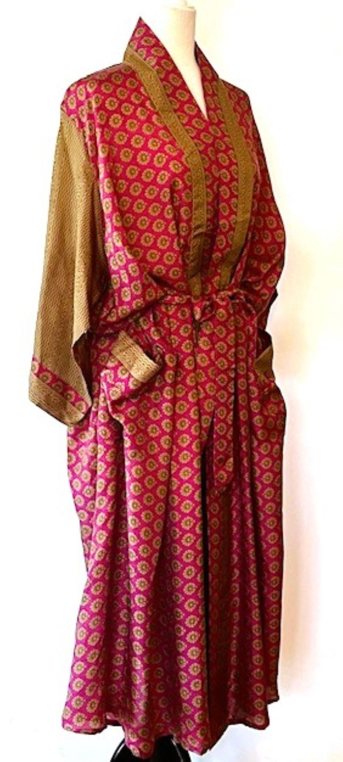 Dolman Sleeve Silk Kimono Duster Dress, Stunning