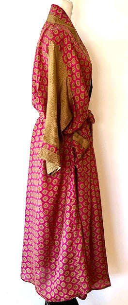 Dolman Sleeve Silk Kimono Duster Dress, Stunning