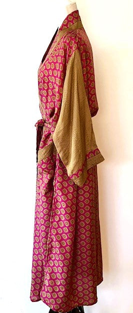 Dolman Sleeve Silk Kimono Duster Dress, Stunning