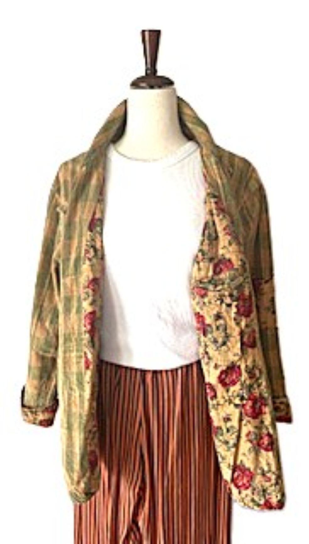 Long Sleeve Designer Rose Garden Views Jacket, The New Basic And Fully Reversible.