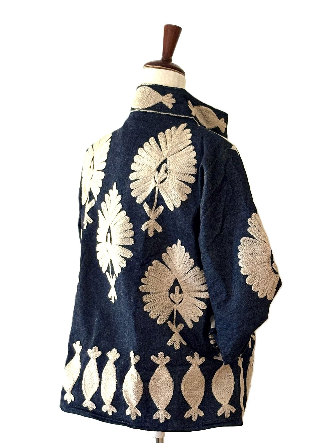 Jacket, Blue Denim, Hand-Embroidered Suzani Jacket Is Exceptional