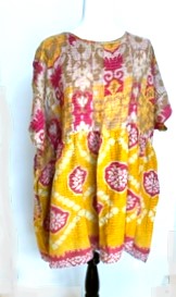Artisan Quilt Mini Dress. Comfortable, Soft, and Very Chic (Abstract Gold)