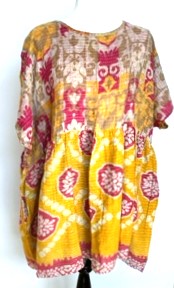 Artisan Quilt Mini Dress. Comfortable, Soft, and Very Chic (Abstract Gold)