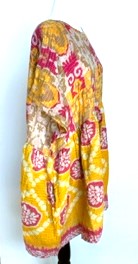 Artisan Quilt Mini Dress. Comfortable, Soft, and Very Chic (Abstract Gold)