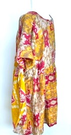 Artisan Quilt Mini Dress. Comfortable, Soft, and Very Chic (Abstract Gold)