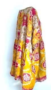 Artisan Quilt Mini Dress. Comfortable, Soft, and Very Chic (Abstract Gold)