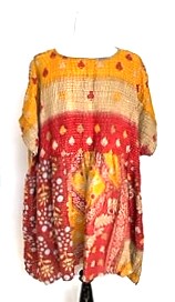Artisan Quilt Mini Dress. Comfortable, Soft, and Very Chic (Abstract Floral Yellow)