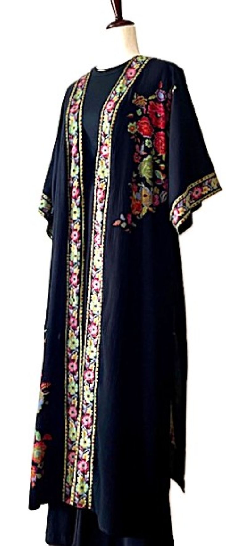 Specialty Collection: Blooming Roses Long Floral Kimono Has Just The Right Amount Of Pizzaz