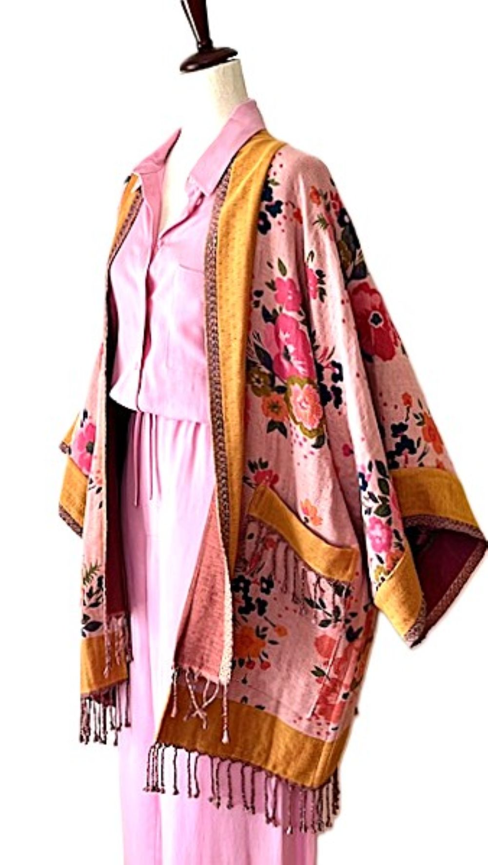 Specialty Collection: The Traditional Kimono Jacket With A Contemporary Twist (Pink)