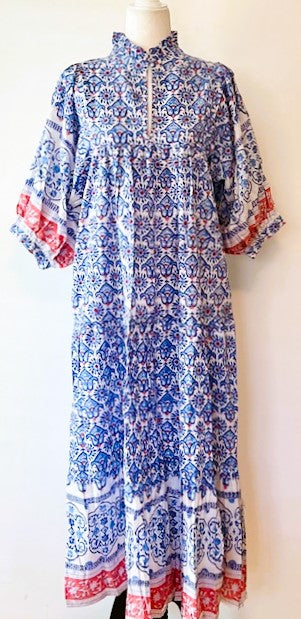 Paisley Printed Long Cotton Maxi Dress. Impressive
