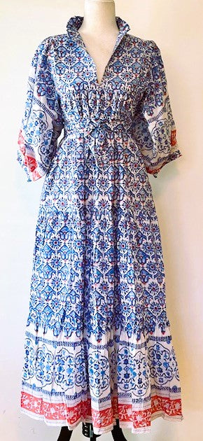 Paisley Printed Long Cotton Maxi Dress. Impressive