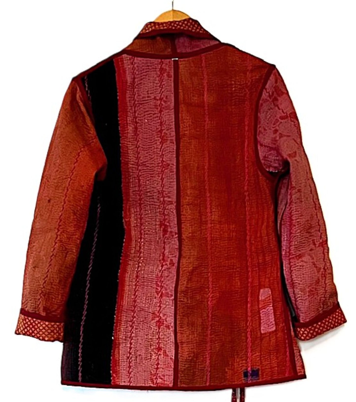 Handmade Vintage Cotton Kantha Jacket Fully Reversible. (Copper)