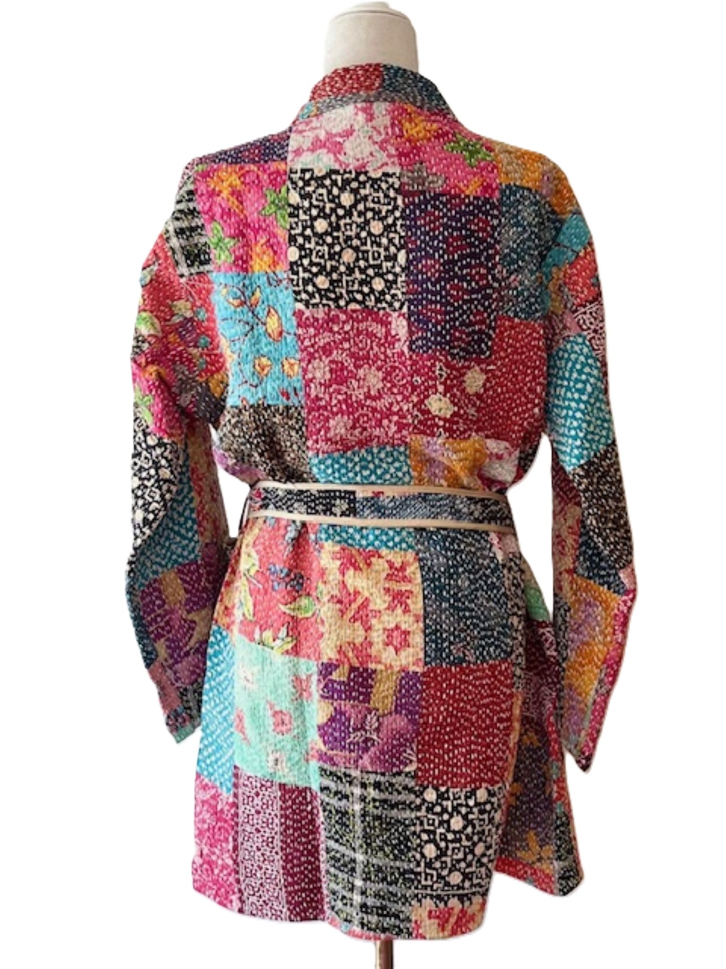 Specialty Collection: Refined, Patchwork Quilted Short Jacket. Fully Reversible.(Purple)
