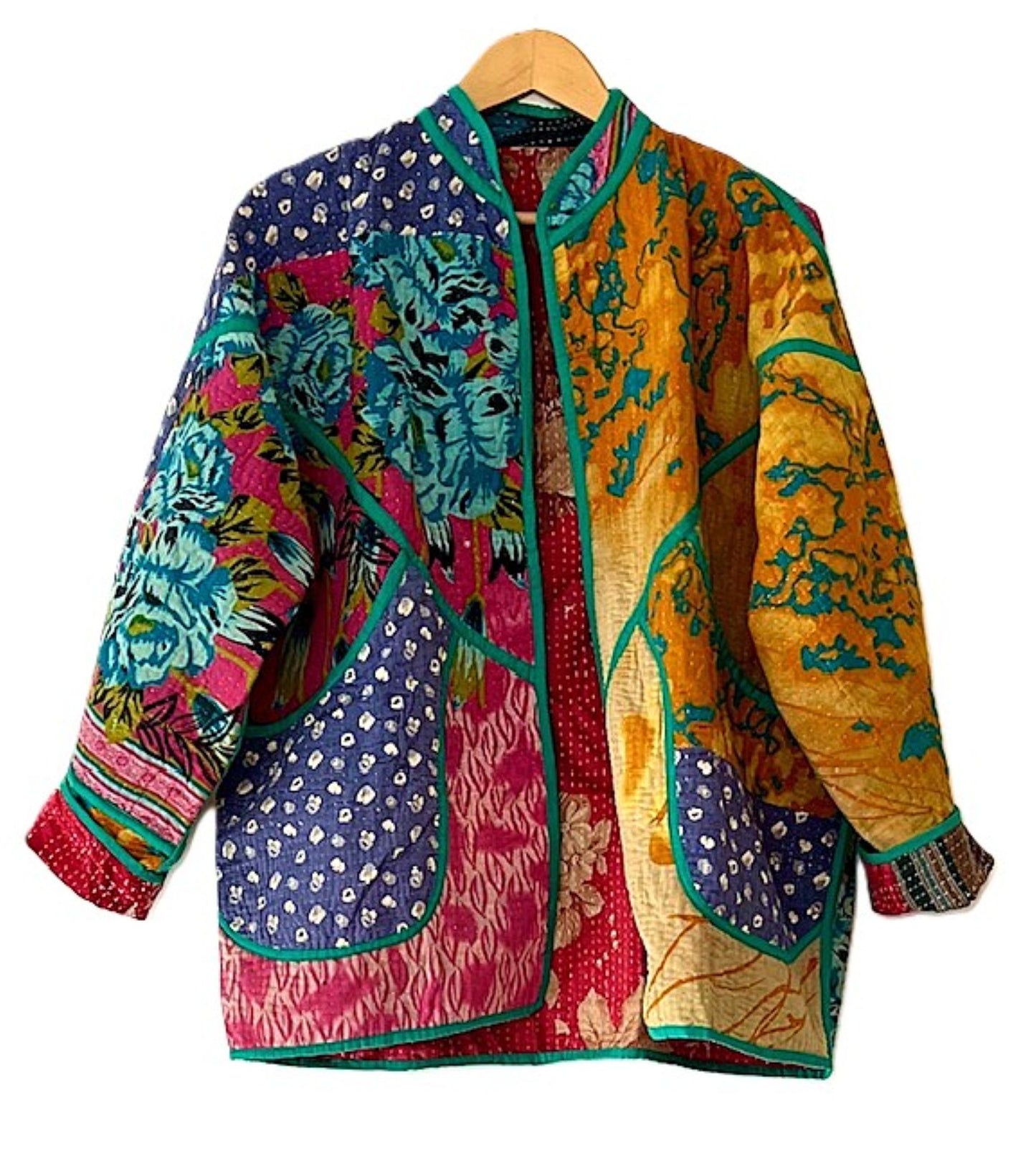 Collector's Piece: Fully Reversible Artisan Cotton Quilted Patchwork Jacket