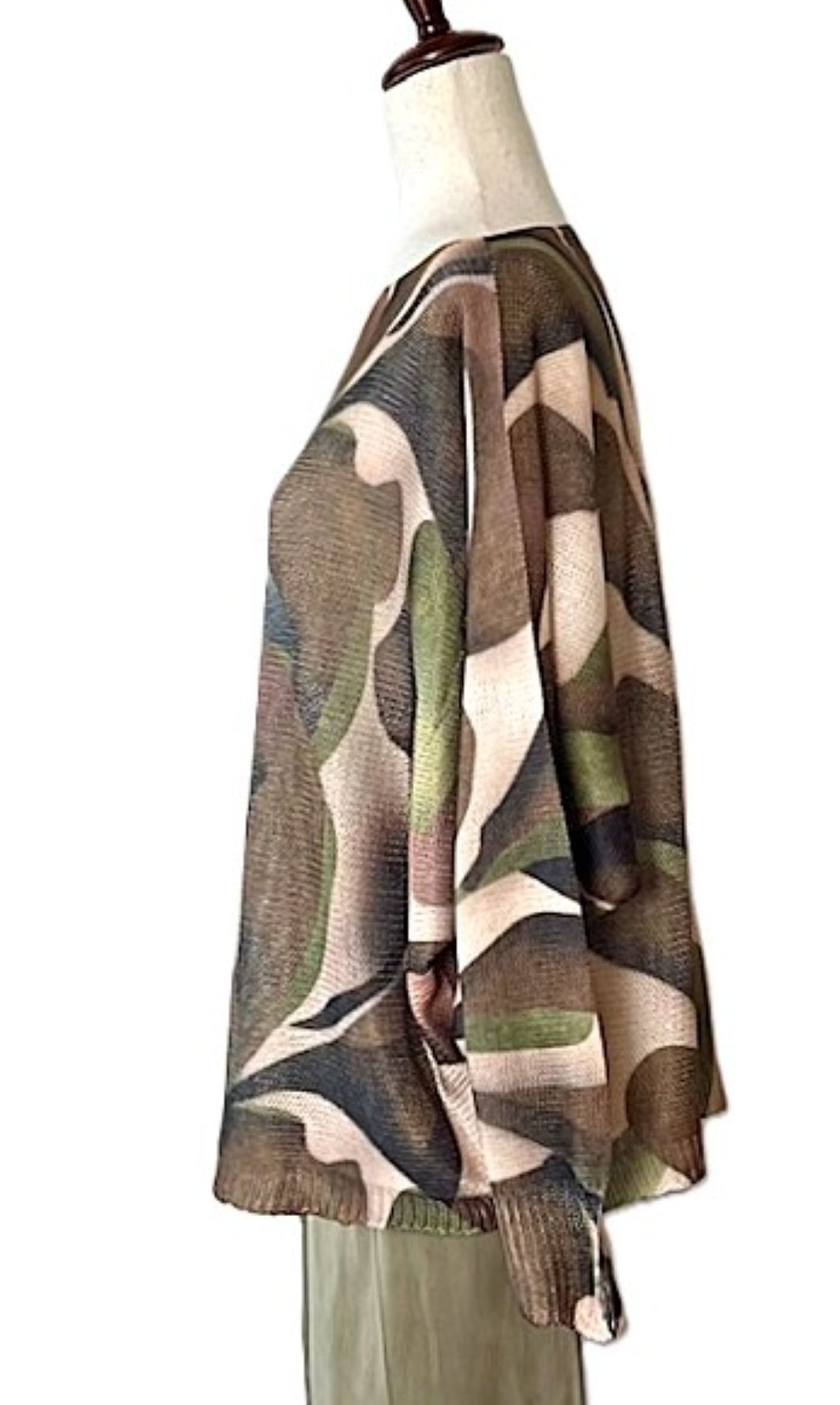 Italian Knit Abstract Round Sweater (Fall Colors)