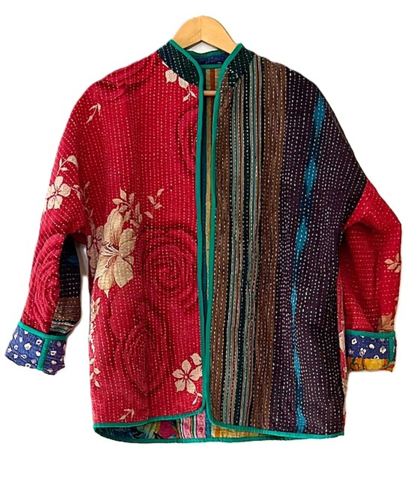 Collector's Piece: Fully Reversible Artisan Cotton Quilted Patchwork Jacket