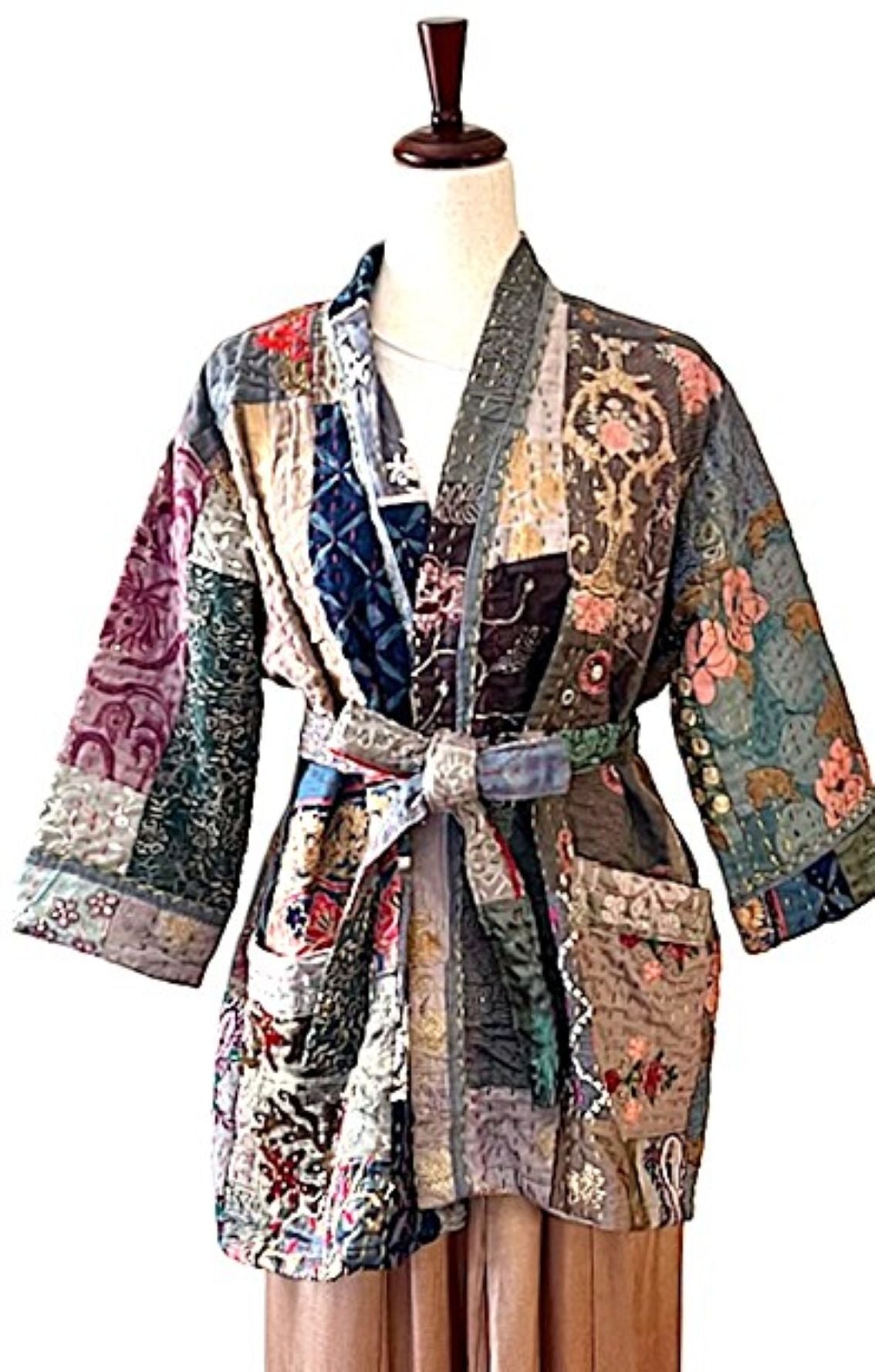 Jacket, Beautiful Handmade Kantha Short Cotton Blazer. (Multicolor)