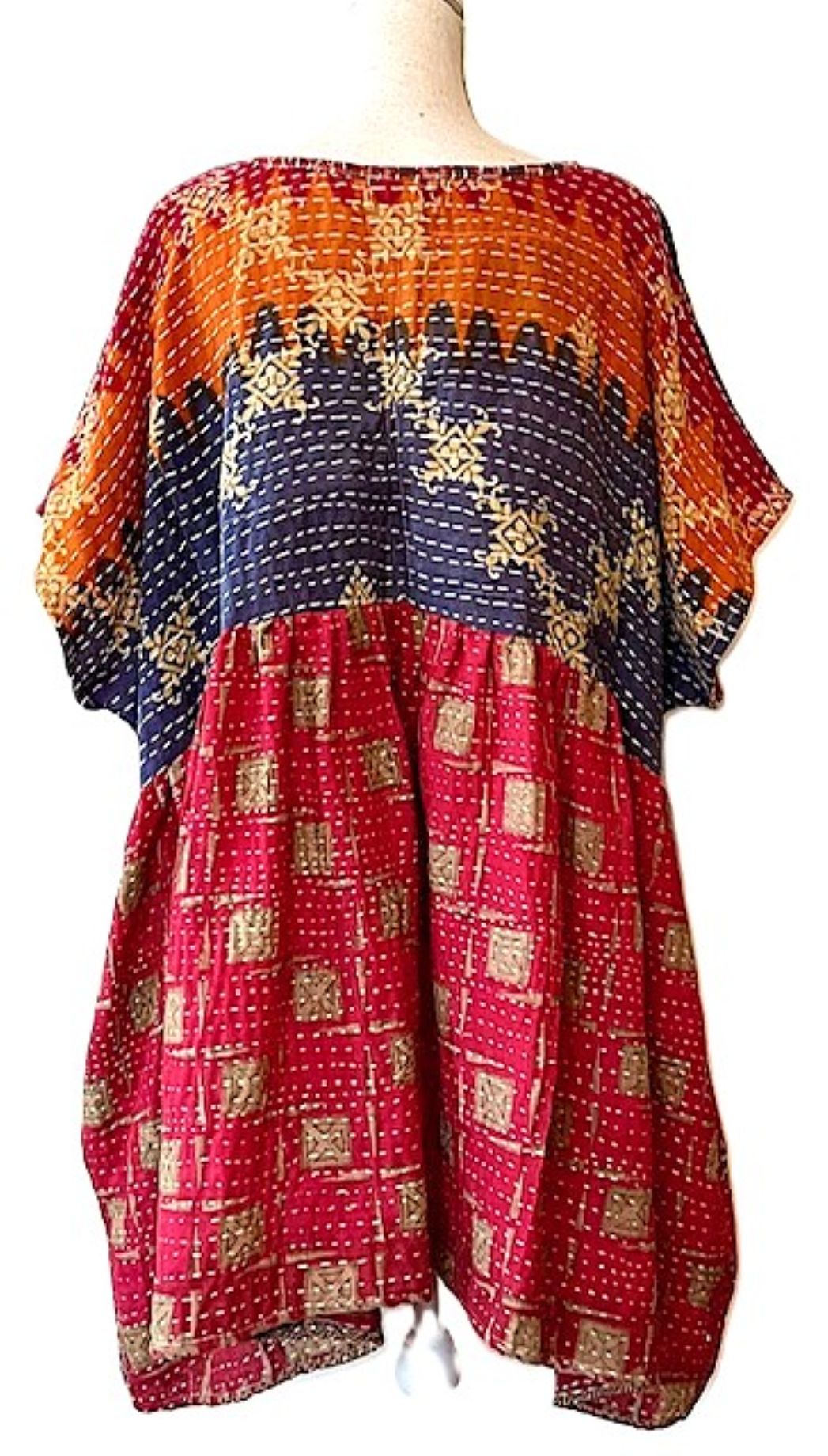 Artisan Quilt Mini Dress. Comfortable, Soft, and Very Chic (Fuschia)