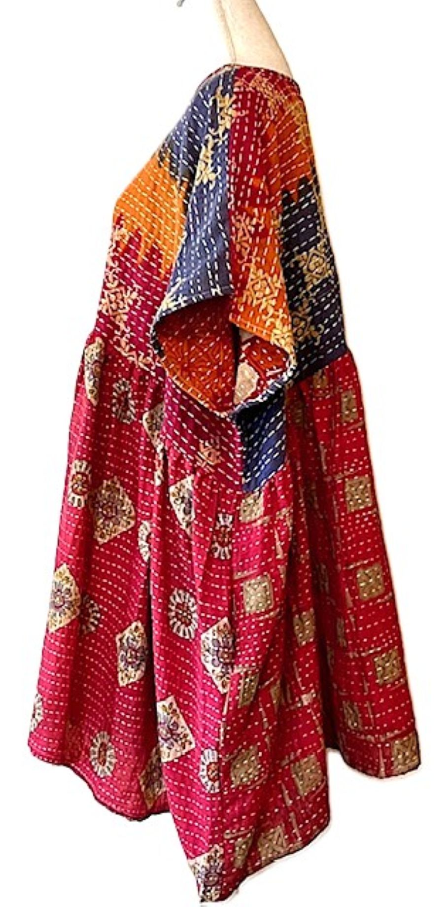 Artisan Quilt Mini Dress. Comfortable, Soft, and Very Chic (Fuschia)