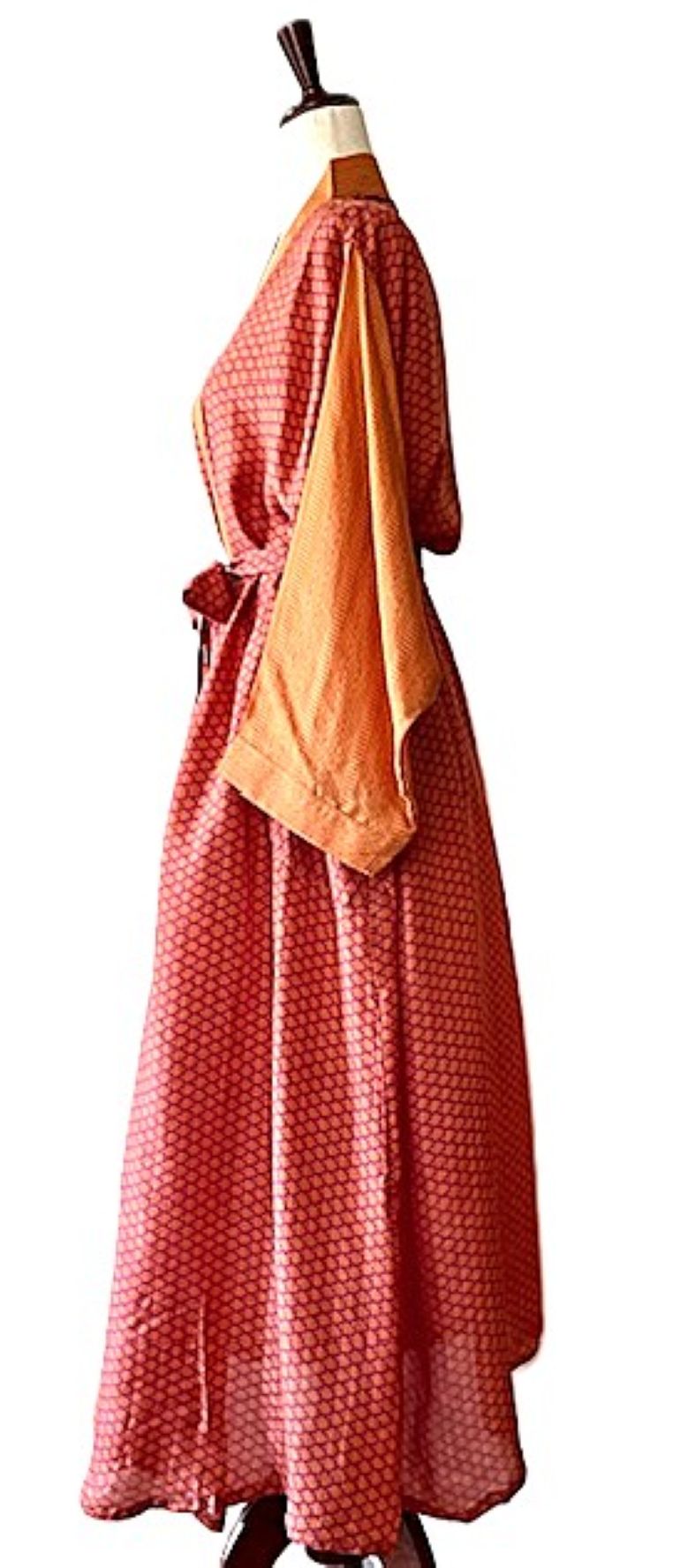 Dresses, Luxurious Silk Midi Kimono Duster. Glamorous (Cinnamon)