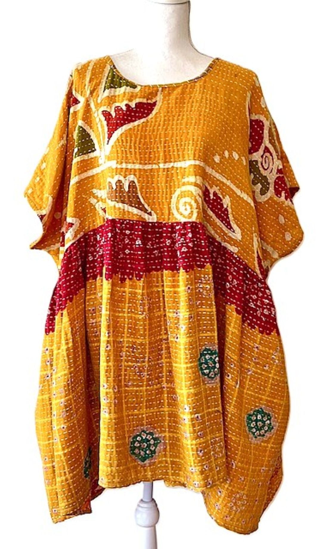 Artisan Quilt Mini Dress. Comfortable, Soft, and Very Chic (Bronze)