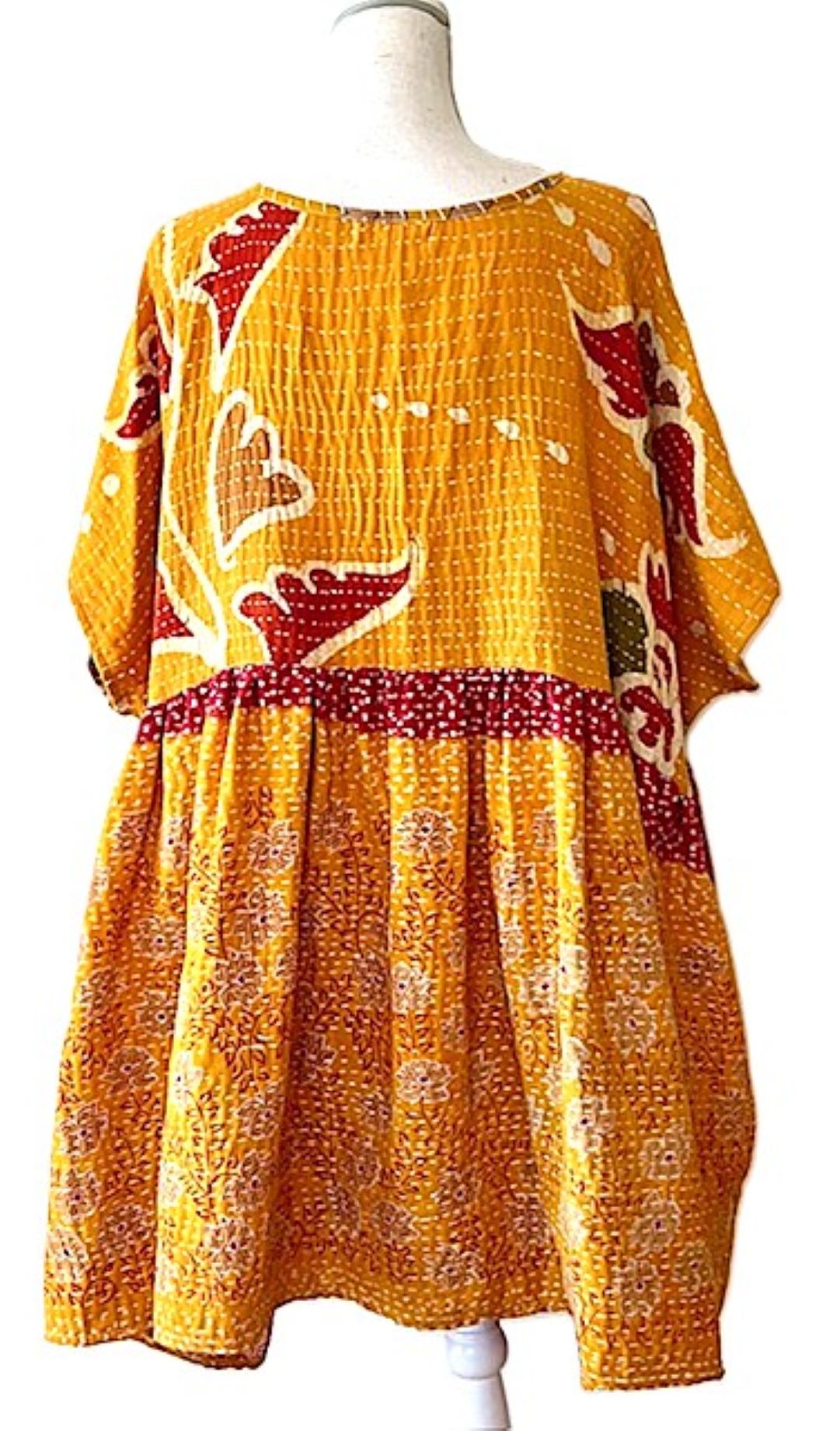 Artisan Quilt Mini Dress. Comfortable, Soft, and Very Chic (Bronze)