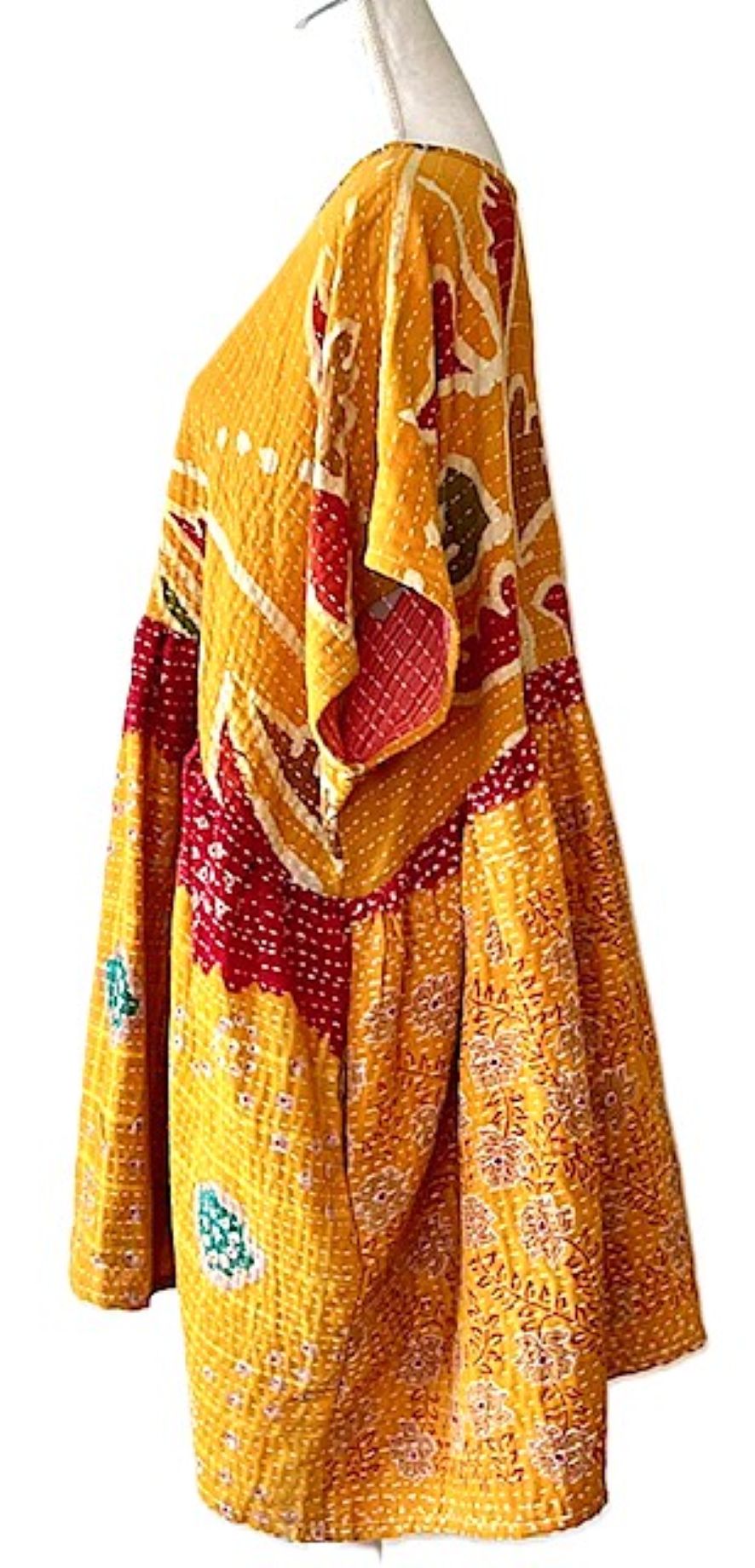 Artisan Quilt Mini Dress. Comfortable, Soft, and Very Chic (Bronze)