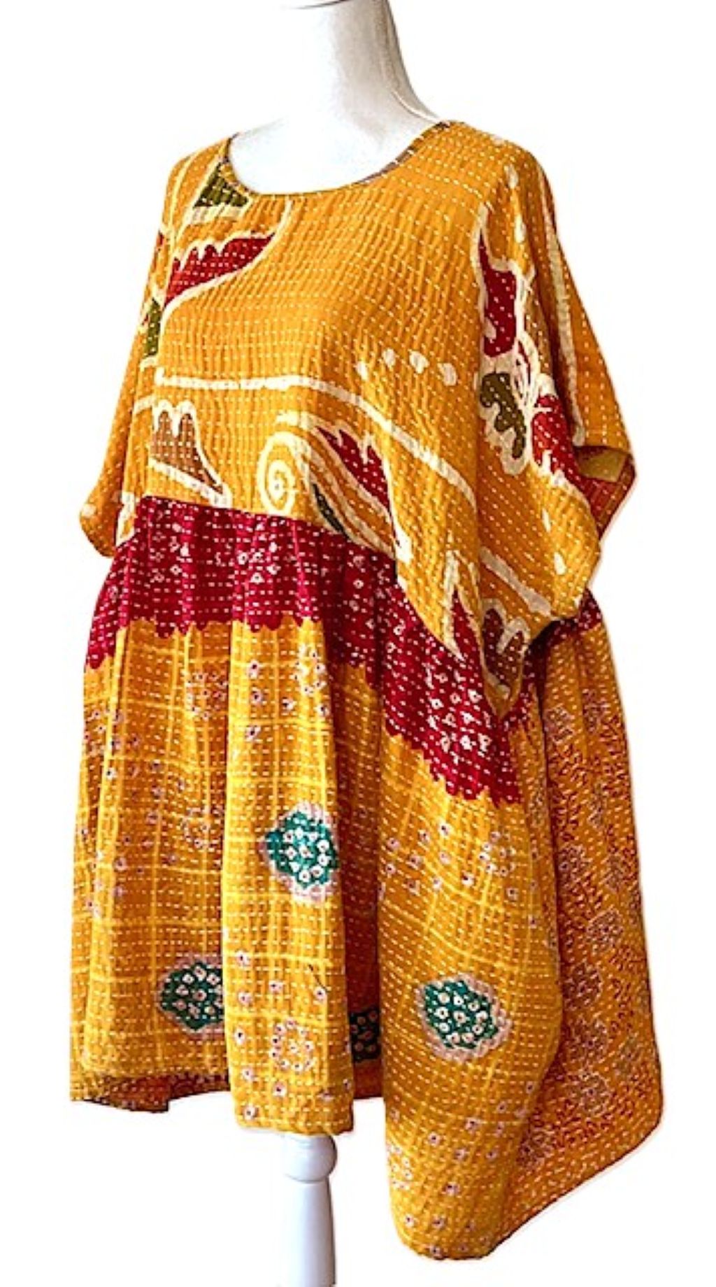 Artisan Quilt Mini Dress. Comfortable, Soft, and Very Chic (Bronze)