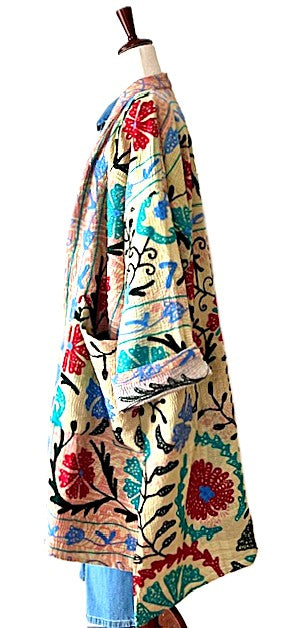 Kantha Bae Fully Embroidered Suzani Jacket. Wearable Art.