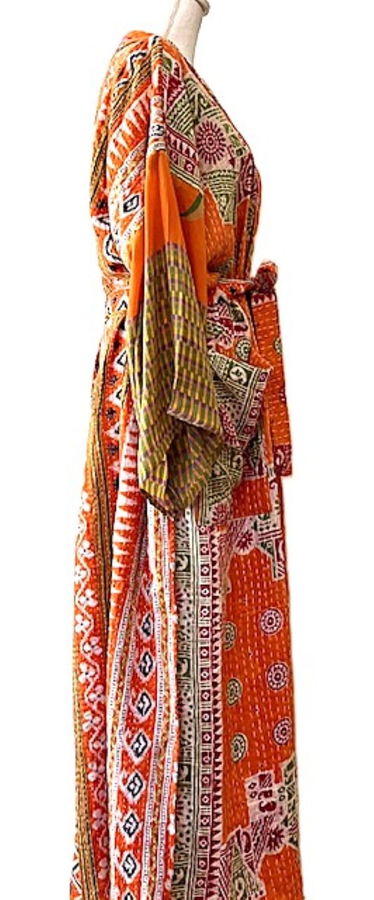 Kantha Bae Majestic Kimono Is It, Abstract (Orange Floral)