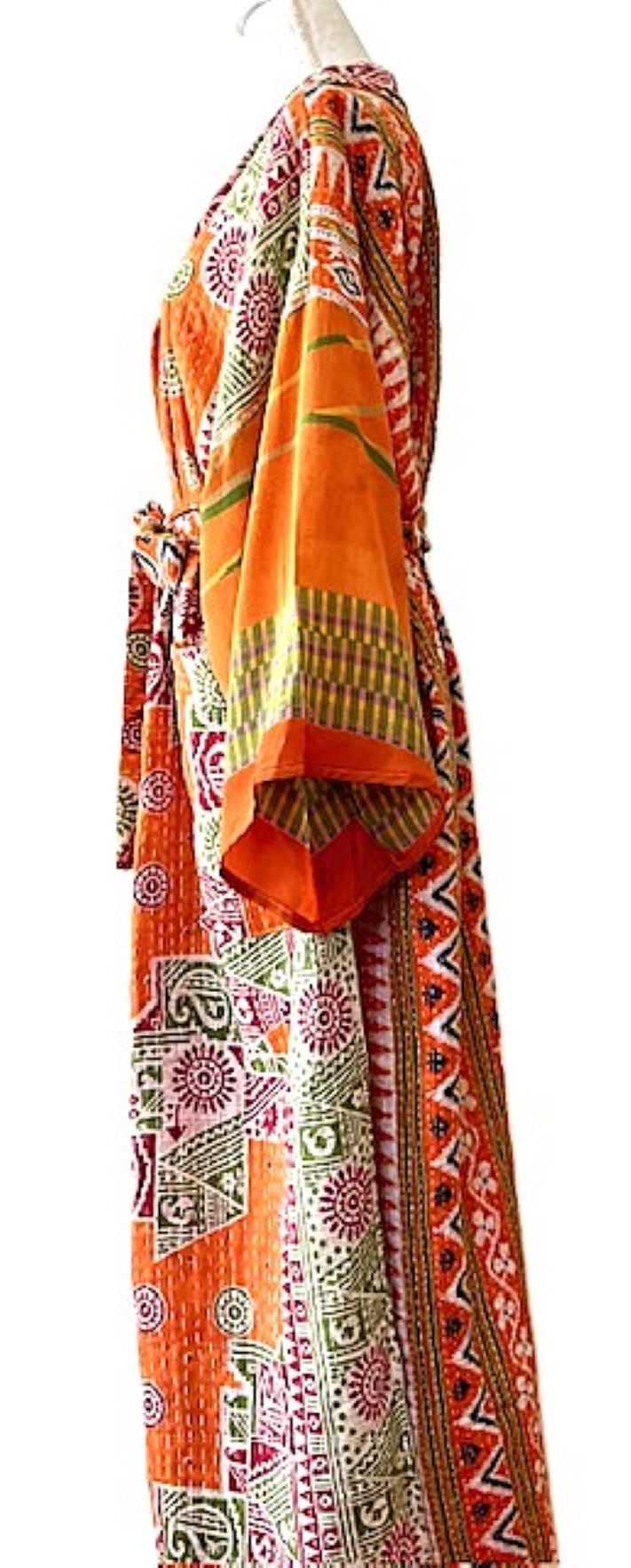 Kantha Bae Majestic Kimono Is It, Abstract (Orange Floral)