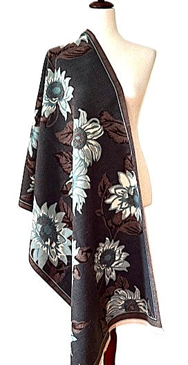Brown Sunflowers Reversible Wrap - Artisan Wrap