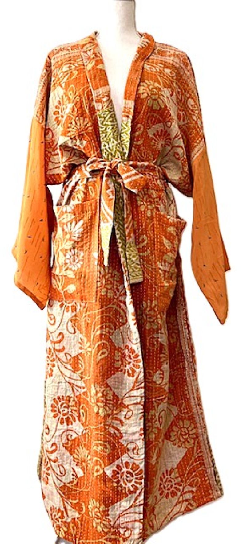 Kantha Bae Majestic Kimono Is It, Abstract (Orange)