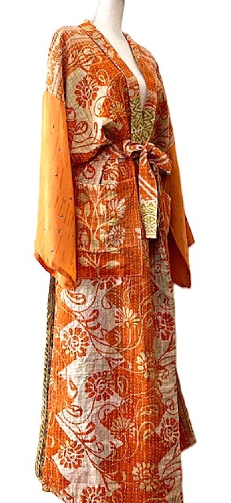 Kantha Bae Majestic Kimono Is It, Abstract (Orange)