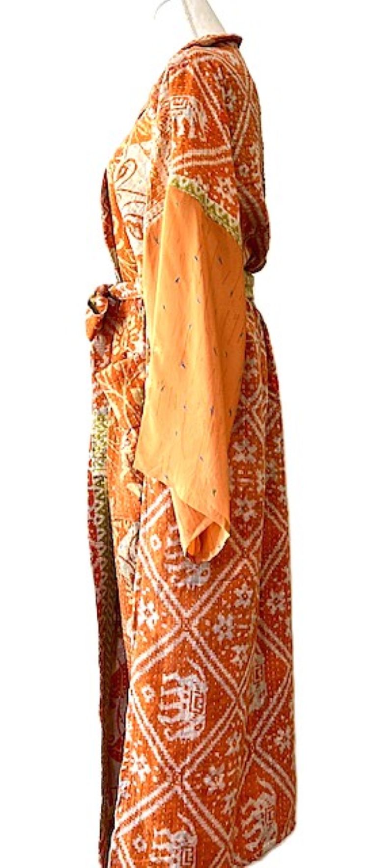 Kantha Bae Majestic Kimono Is It, Abstract (Orange)