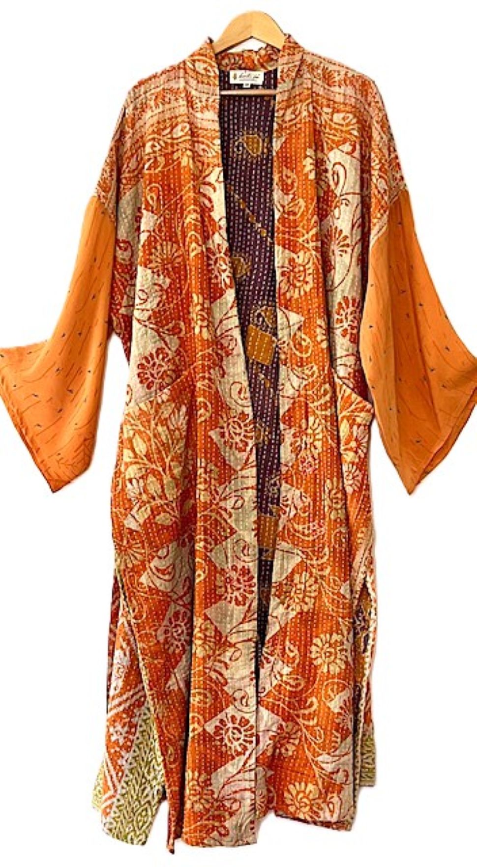 Kantha Bae Majestic Kimono Is It, Abstract (Orange)