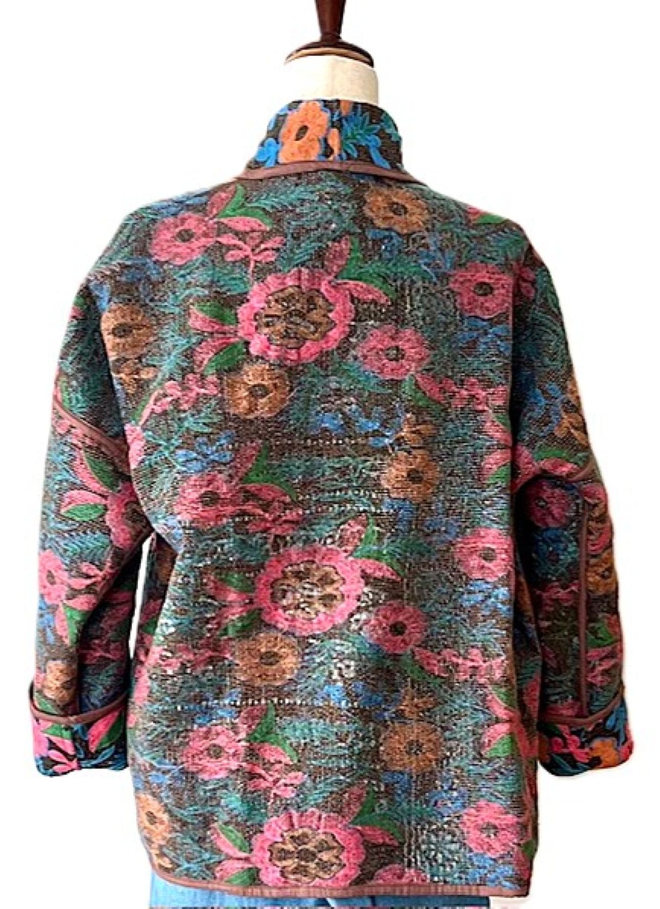 Wearable Art, Contemporary Styled, Fully Hand Embroidered Floral Jacket. Exceptional.