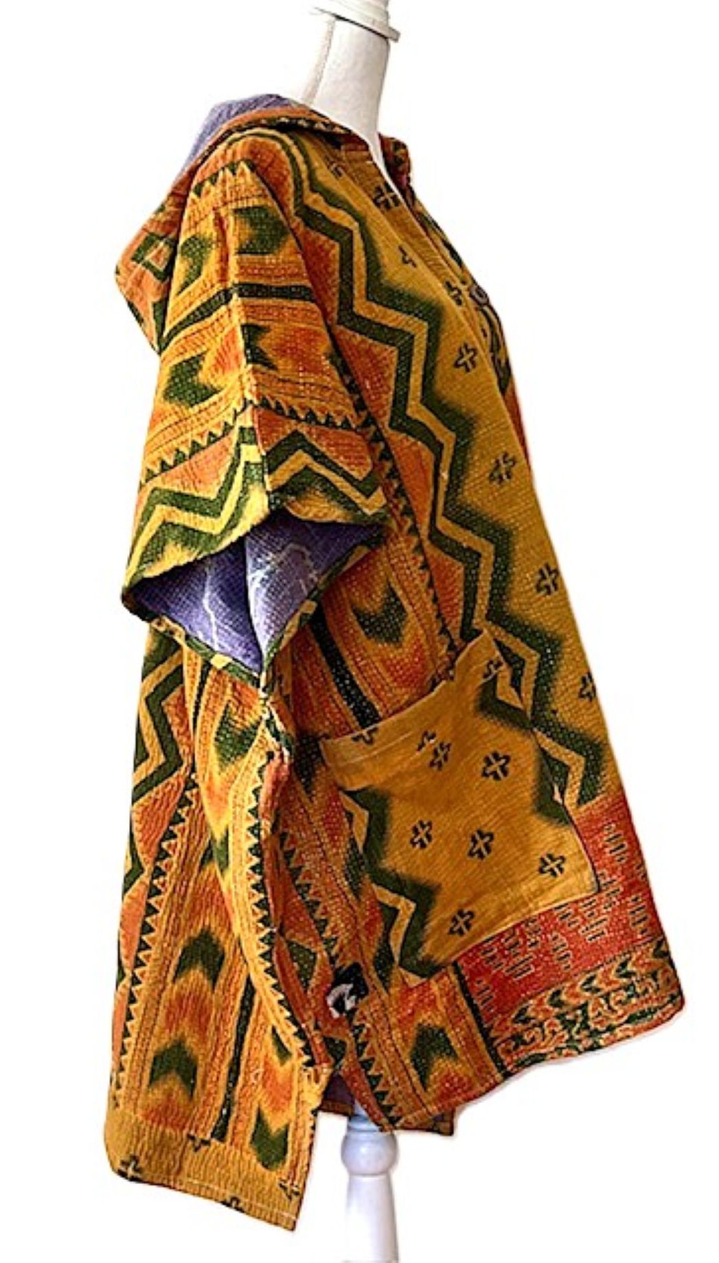 Kantha Bae Peace and Love Poncho, Versatile (Abstract Bronze)