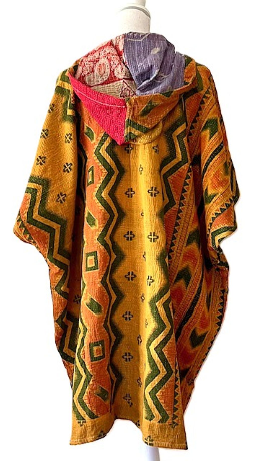 Kantha Bae Peace and Love Poncho, Versatile (Abstract Bronze)