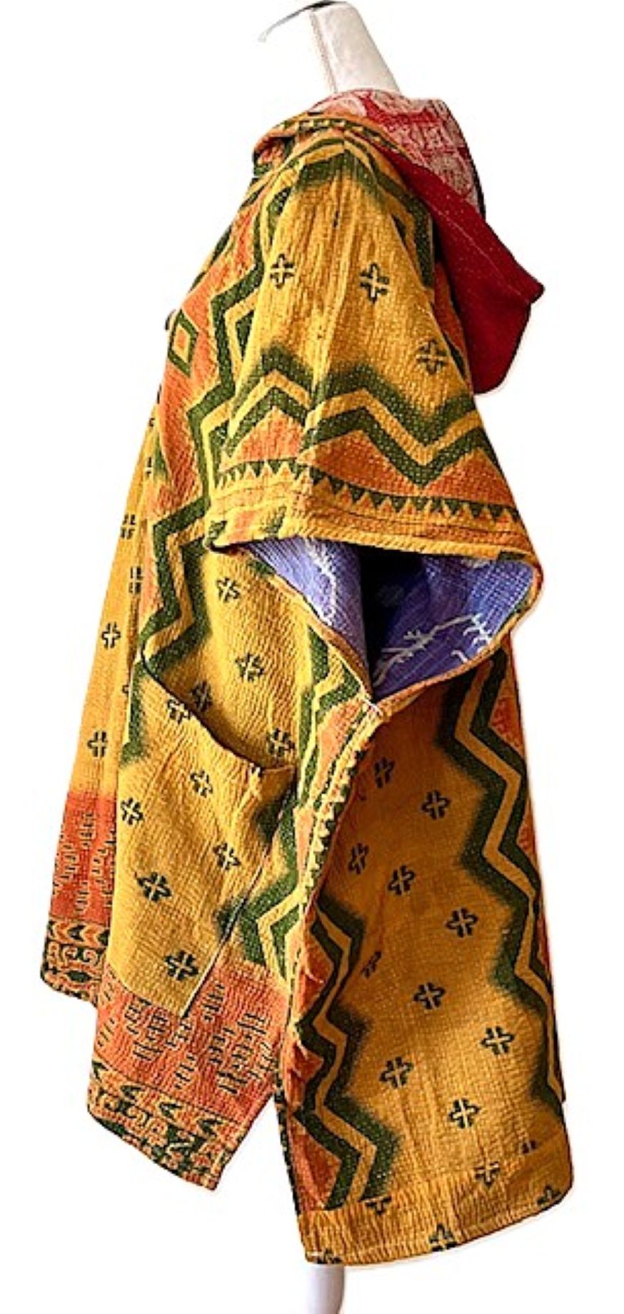 Kantha Bae Peace and Love Poncho, Versatile (Abstract Bronze)