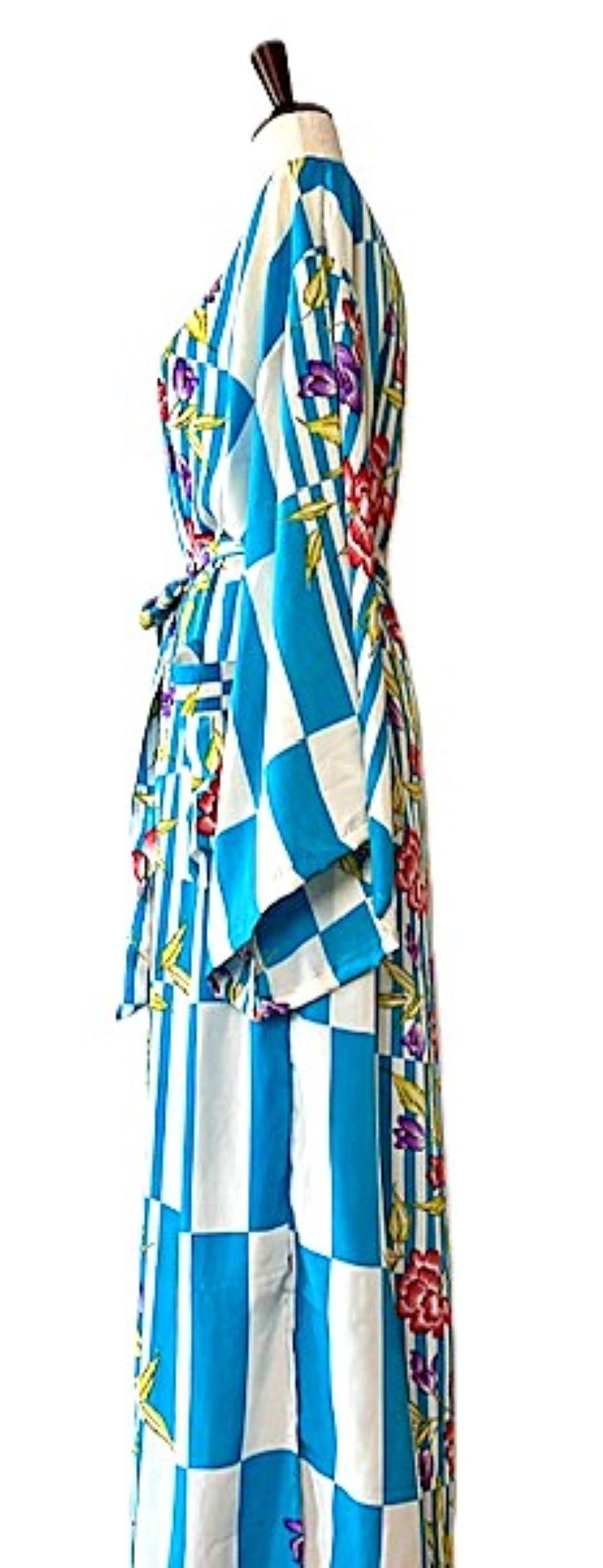 Luxurious and Glamorous Silk Kimono Duster. Scene Stealer. (Turquoise)