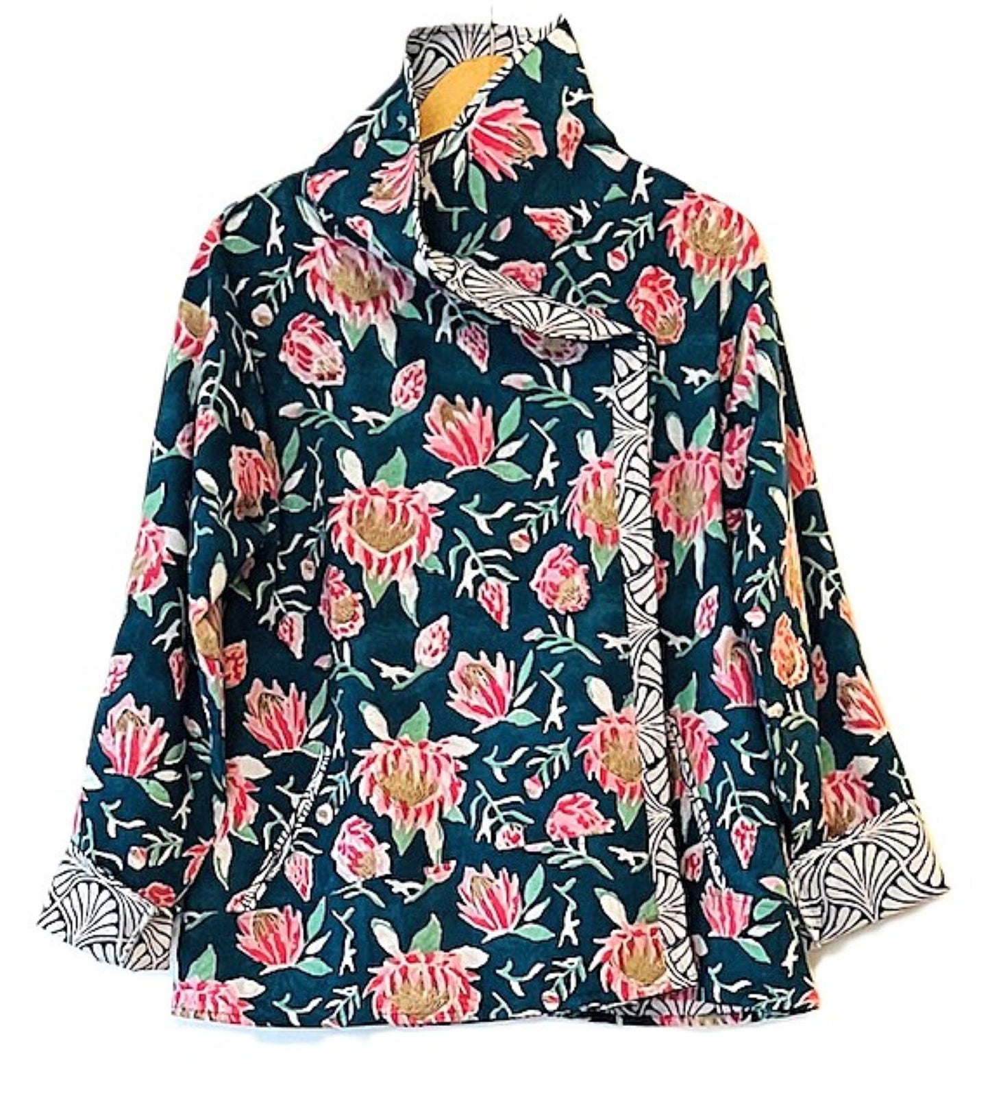 New Style: Fashionable Designer Floral Cotton Jacket. 2 Prints Available