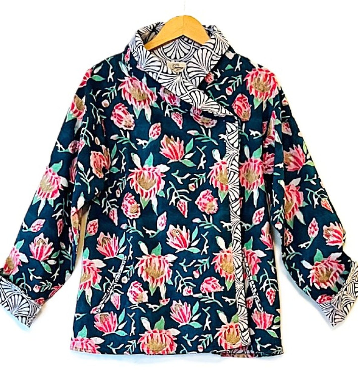 New Style: Fashionable Designer Floral Cotton Jacket. 2 Prints Available